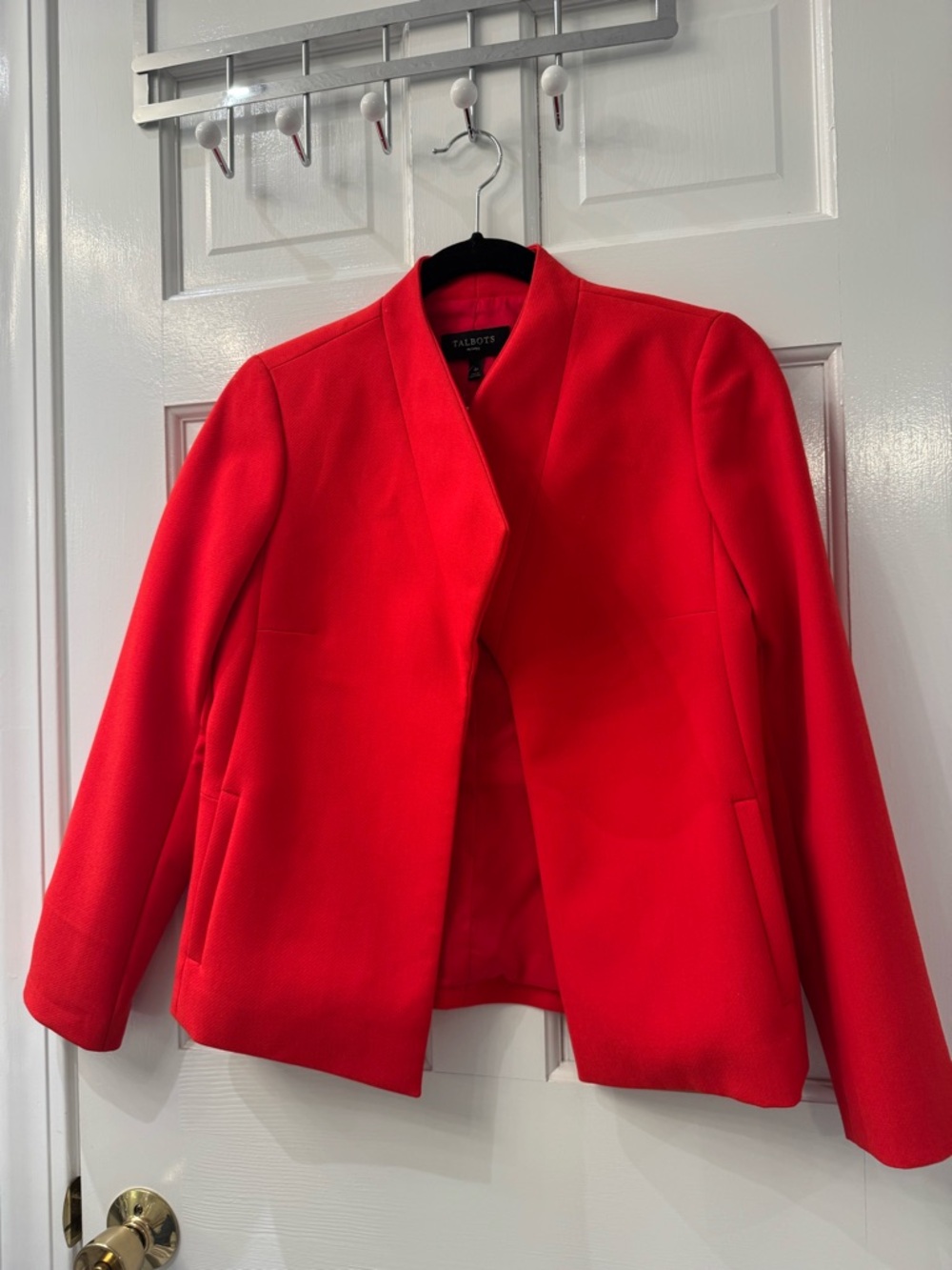 Talbots red jacket.  New. Two side pockets fitted back. Flattering